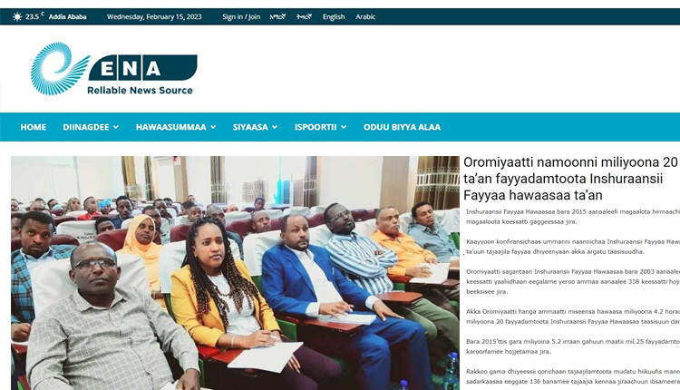 Oromiyaatti namoonni miliyoona 20 ta’an fayyadamtoota Inshuraansii Fayyaa hawaasaa ta’an